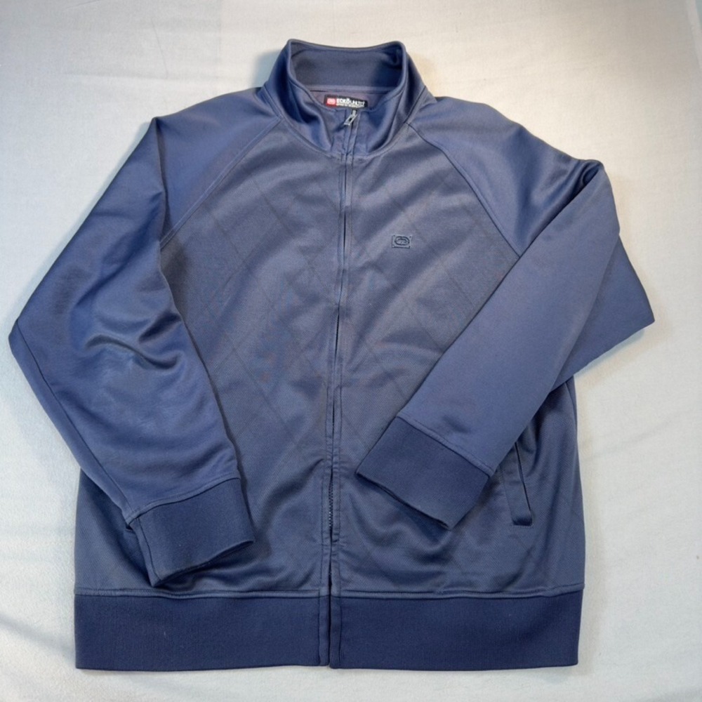 Ecko Unltd Jacket Mens‎ 2XL Blue Full Zip Long Sleeve Track Jacket Mock Neck